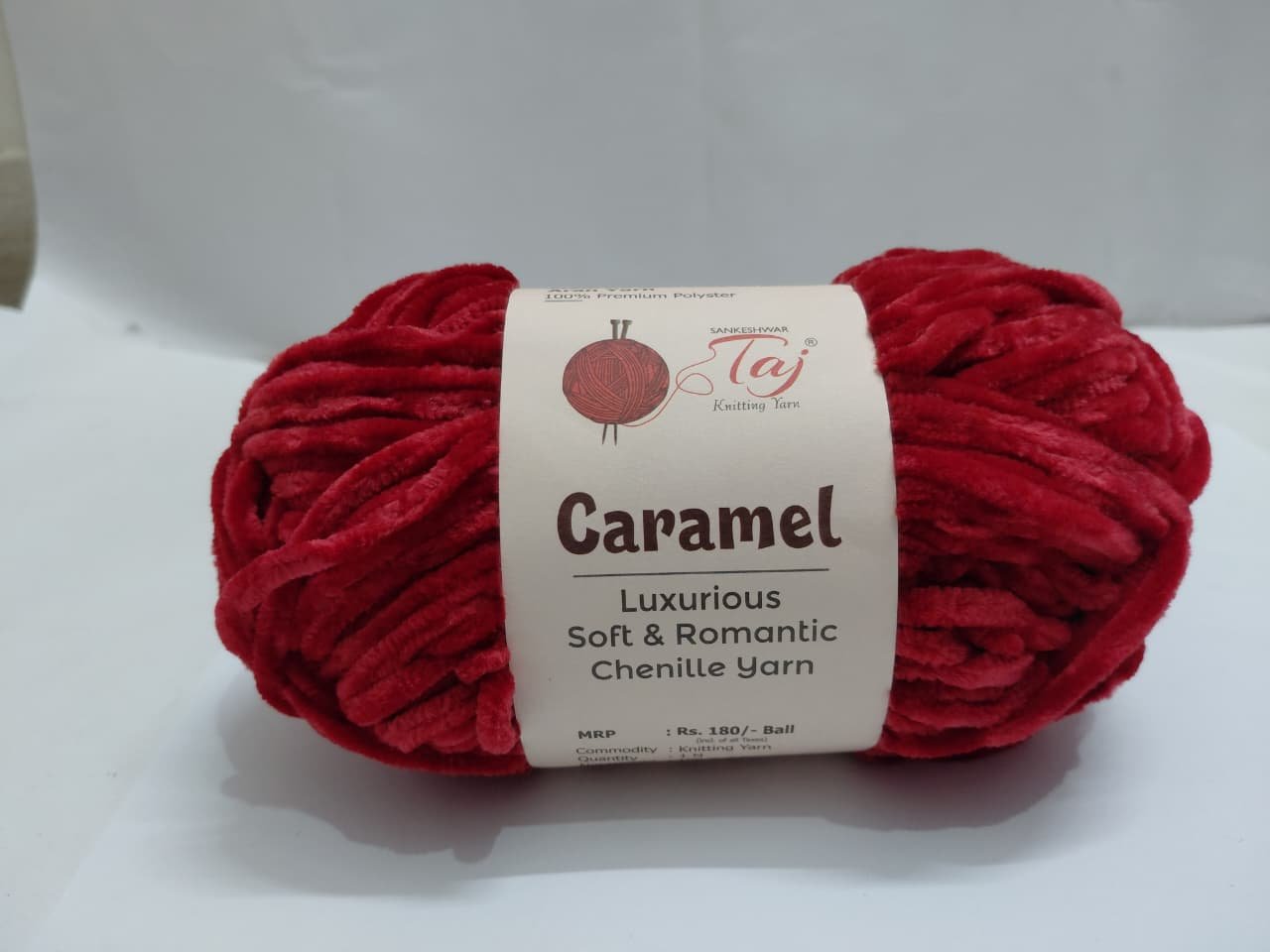 Caramel Chenille Knitting Yarn – Ultra Soft Polyester Yarn for Crochet & Hand Knitting